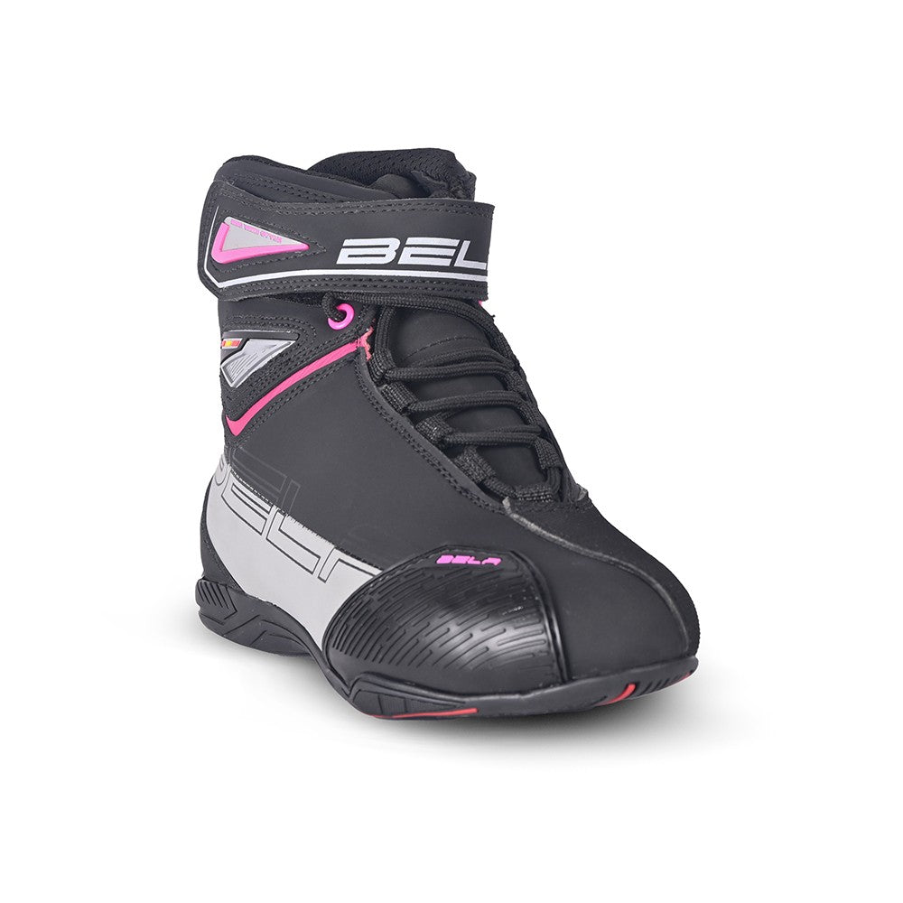 BELA BLAZE Women's Motorcycle Leather Boots Black Pink – 3 – Maximomoto PT