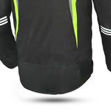 BELA BRADLEY Moto Homem Casacos Preto Amarelo Fluorescente - Imagem da parte inferior das costas da Casacos
