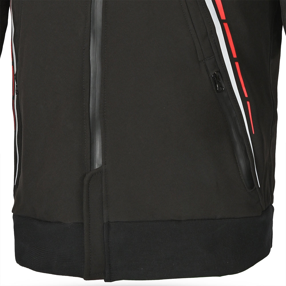 BELA BREEZE Casca Mole Moto Capuz Preto Vermelho - Imagem central frontal da Casacos
