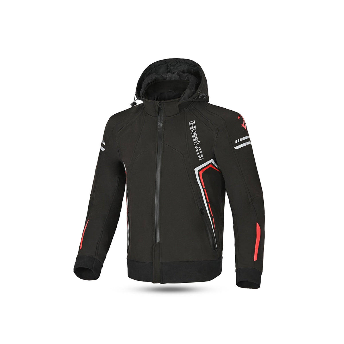 BELA BREEZE Casca Mole Moto Capuz Preto Vermelho - Imagem frontal da Casacos