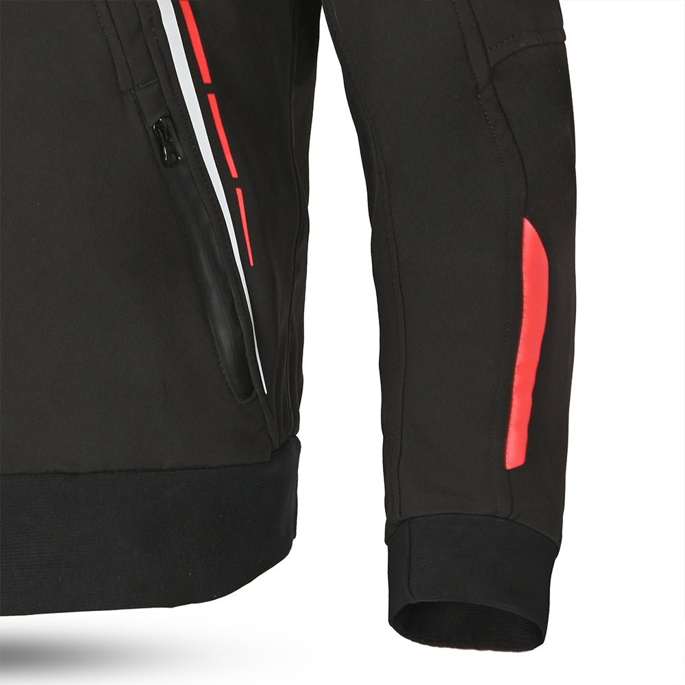 BELA BREEZE Casca Mole Moto Capuz Preto Vermelho - Imagem superior esquerda da Casaco