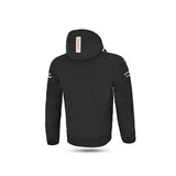 BELA BREEZE Casca Mole Moto Capuz Preto Vermelho - Imagem traseira da ja Casacos