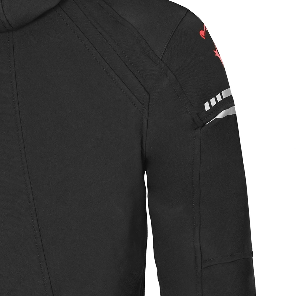 BELA BREEZE Casca Mole Moto Capuz Preto Vermelho - Imagem traseira direita da Casacos