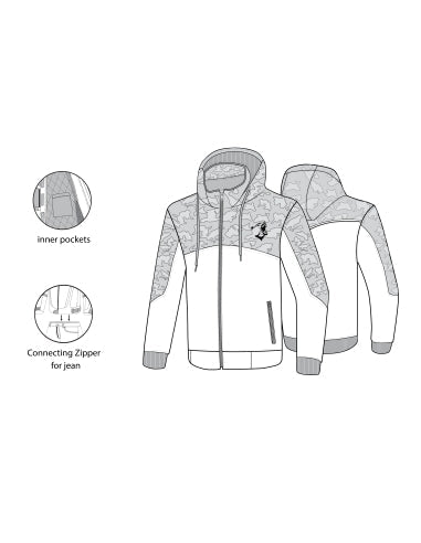 BELA CAMO RUSH Moto Têxtil Capuz - Imagem vetorial 1 de Casacos