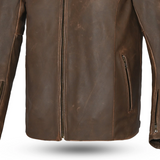 BELA STARK Motorcycle Leather Jackets Beige Brown