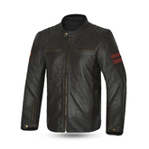 BELA STARK Motorcycle Leather Jackets Dark Black Brown Red – Maximomoto PT
