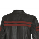 BELA STARK Casacos De Moto Couro Escuro Preto Marron Vermelho