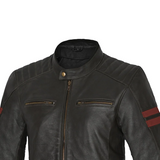 BELA STARK Casacos De Moto Couro Escuro Preto Marron Vermelho