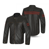 BELA STARK Casacos De Moto Couro Escuro Preto Marron Vermelho
