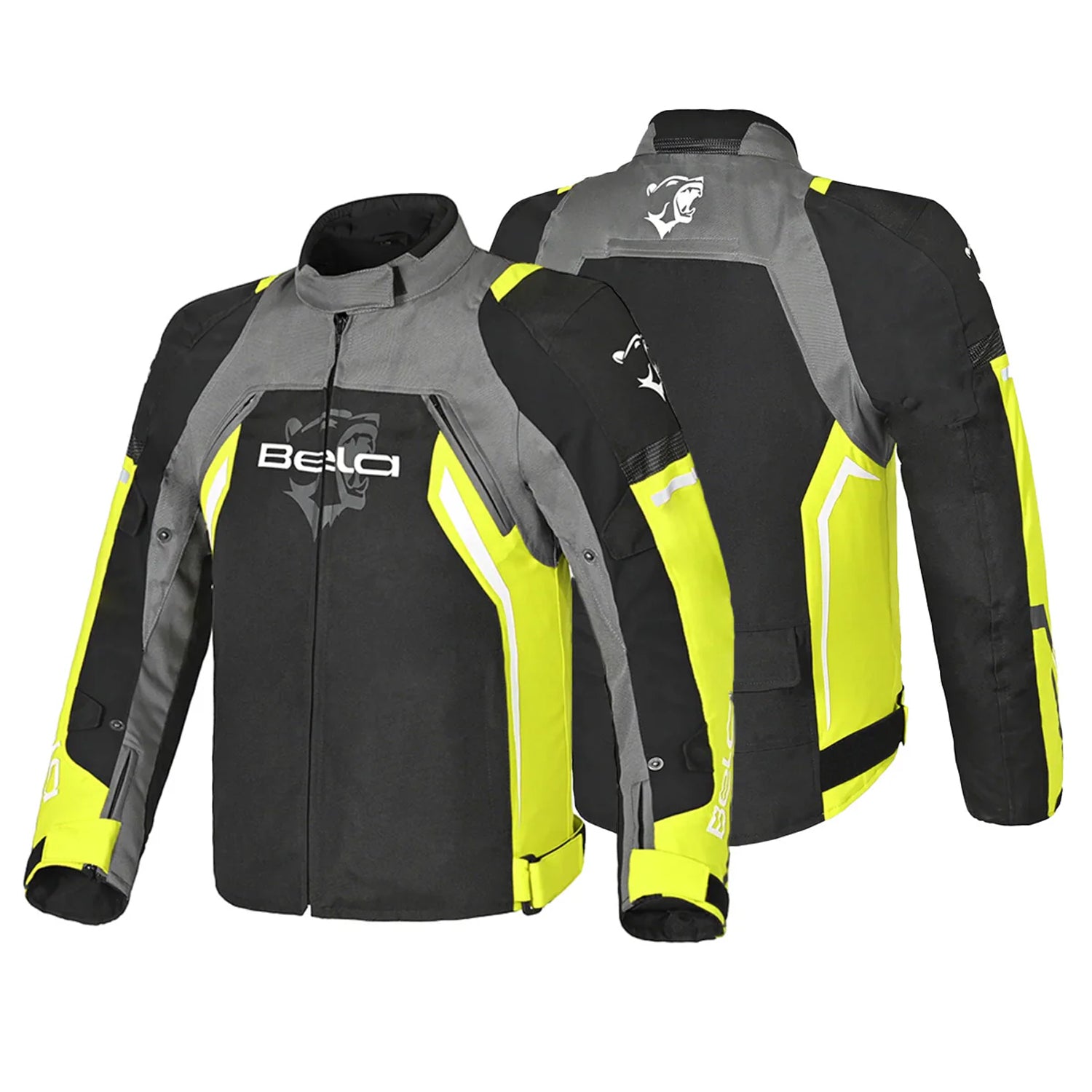 BELA CORDANIEL Motorcycle Jacket Black Dark Gray Yellow Textile – 2 – Maximomoto PT