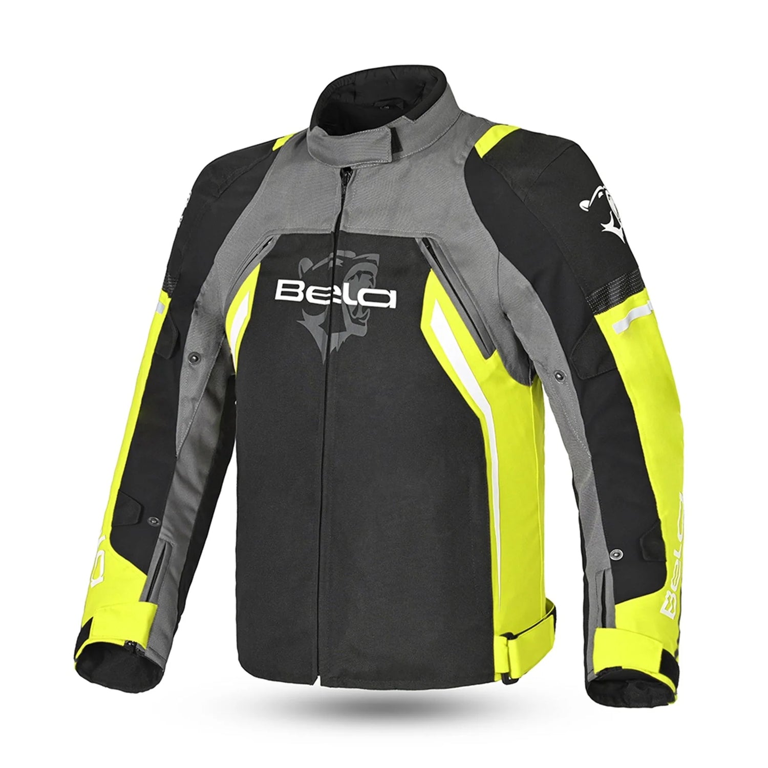 BELA CORDANIEL Motorcycle Jacket Black Dark Gray Yellow Textile – 1 – Maximomoto PT