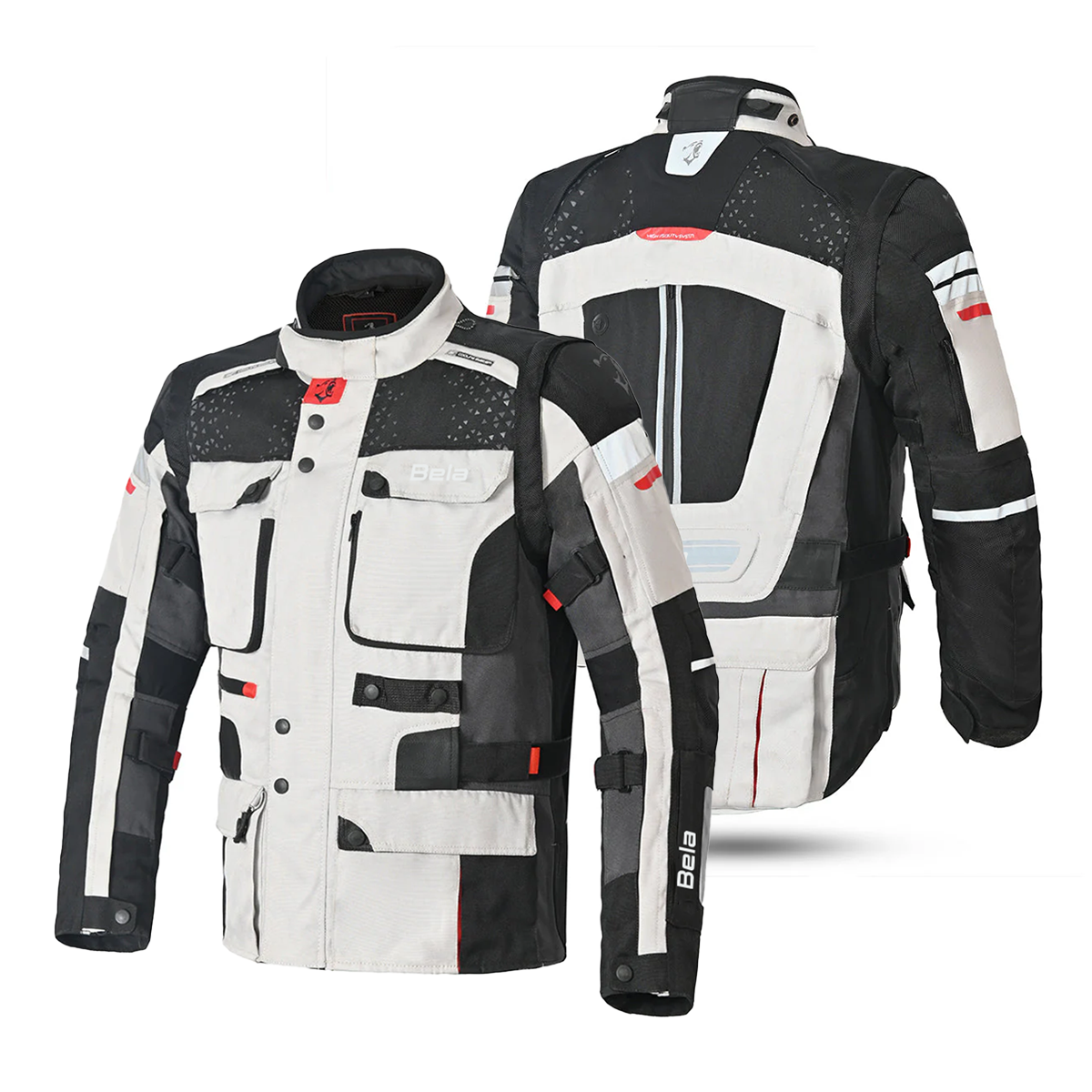 BELA CROSSROAD EXTREME WP Motorcycle Textile Jackets Ice Gray Black – 2 – Maximomoto PT