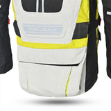 BELA CROSSROAD EXTREME WP Moto Têxtil Casacos Gelo Cinzento Fluor - Imagem parte superior costas Casacos