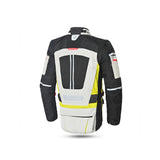 BELA CROSSROAD EXTREME WP Moto Têxtil Casacos Gelo Cinzento Fluor - Imagem traseira da ja Casacos