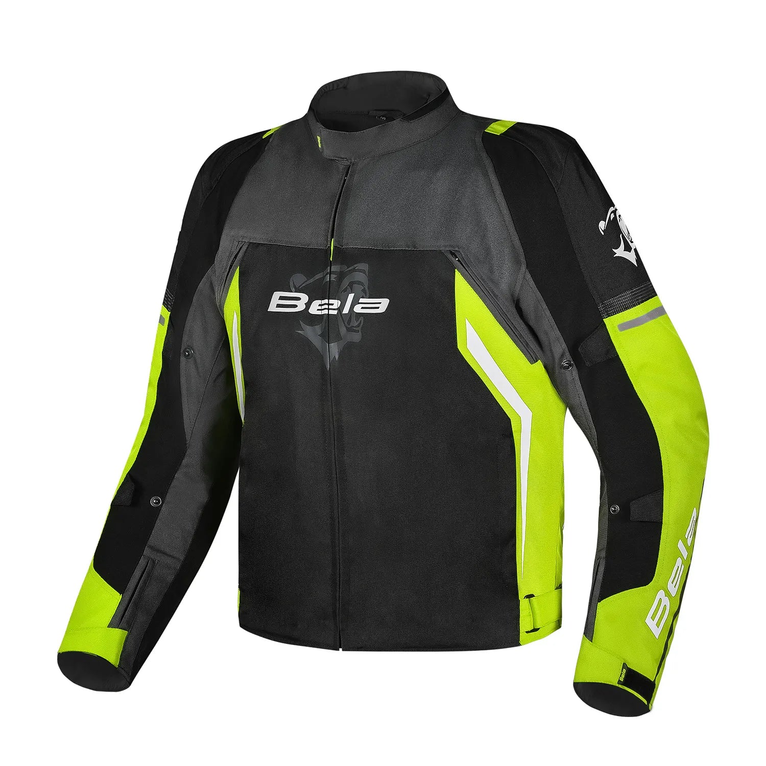 BELA CORDANIEL Motorcycle Jacket Black Dark Gray Yellow Textile – 1 – Maximomoto PT