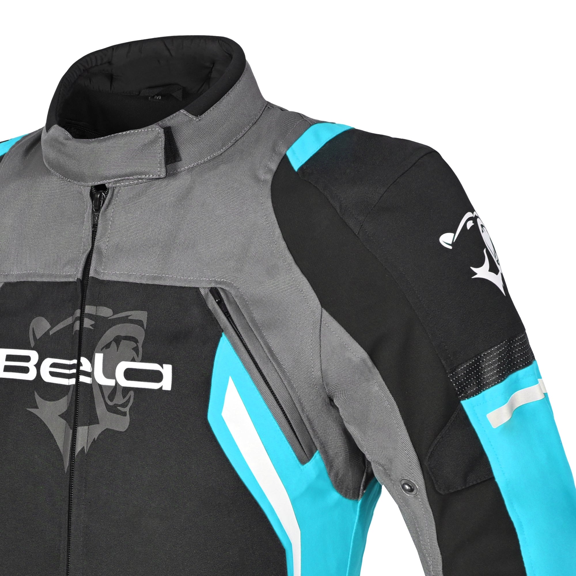 BELA ELANUR Moto Textil Casacos Senhora Preto Turquesa