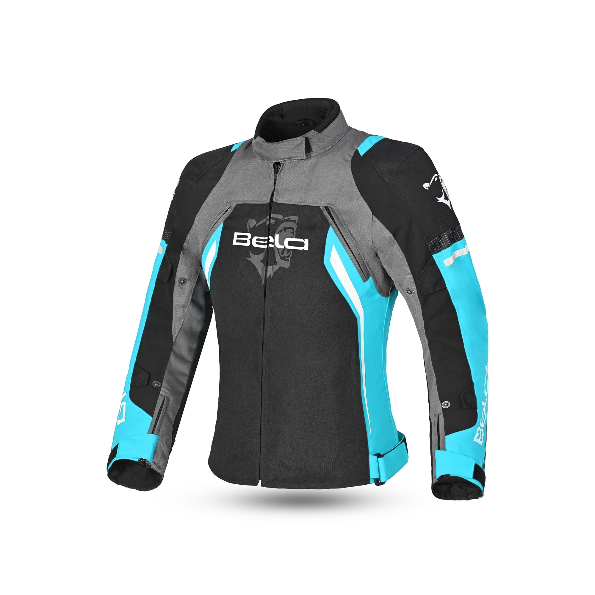 BELA ELANUR Moto Textil Casacos Senhora Preto Turquesa - Imagem frontal da Casacos - Imagem frontal da Casacos