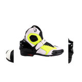 BELA FASTER Botas De Moto Couro Branco Fluor Amarelo