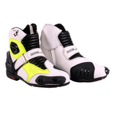 BELA FASTER Couro Moto Botas Branco Fluor Amarelo – Maximomoto PT