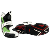 BELA FASTER Leather Motorcycle Boots White Green