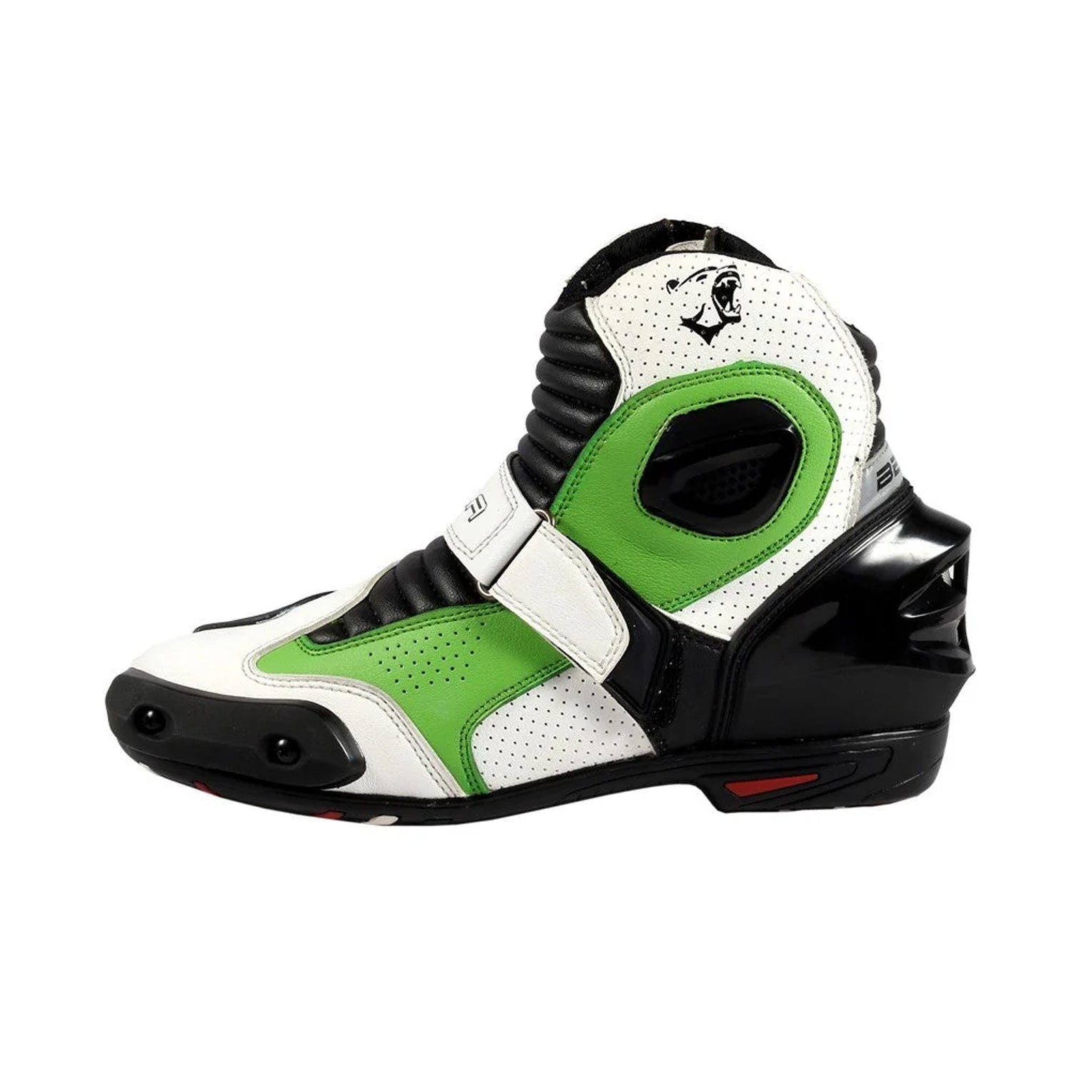 BELA FASTER Leather Motorcycle Boots White Green – 3 – Maximomoto PT