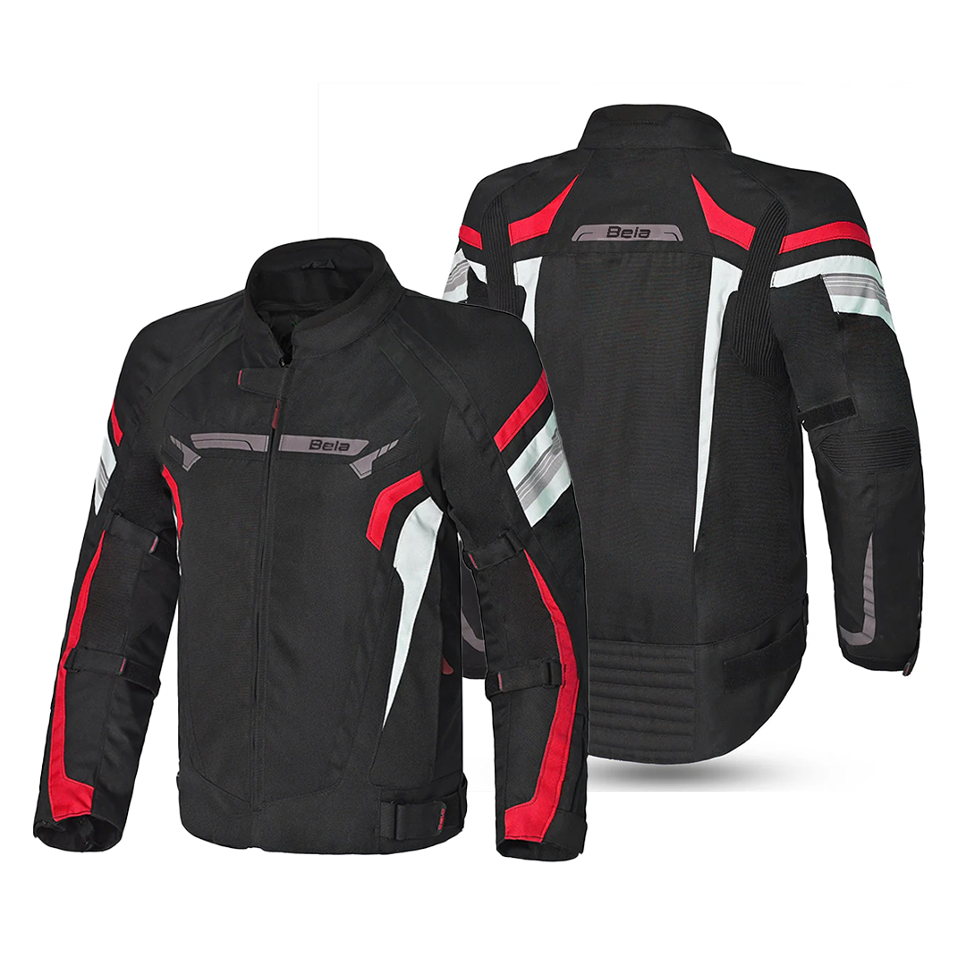 BELA HIGHLAND Motorcycle Men's Jacket Black White Red – 2 – Maximomoto PT