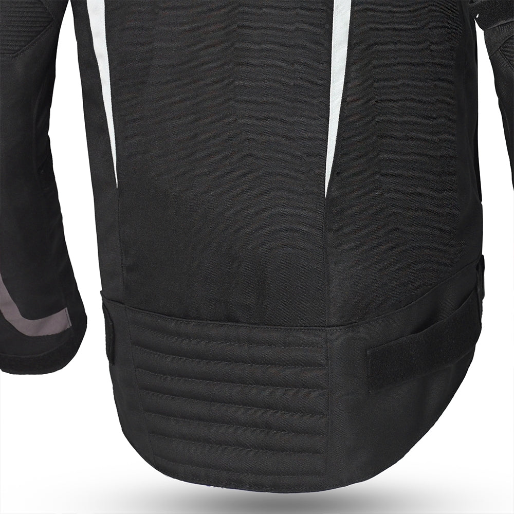 BELA HIGHLAND Moto Homem Casaco Preto Branco Vermelho - Imagem central traseira da Casacos