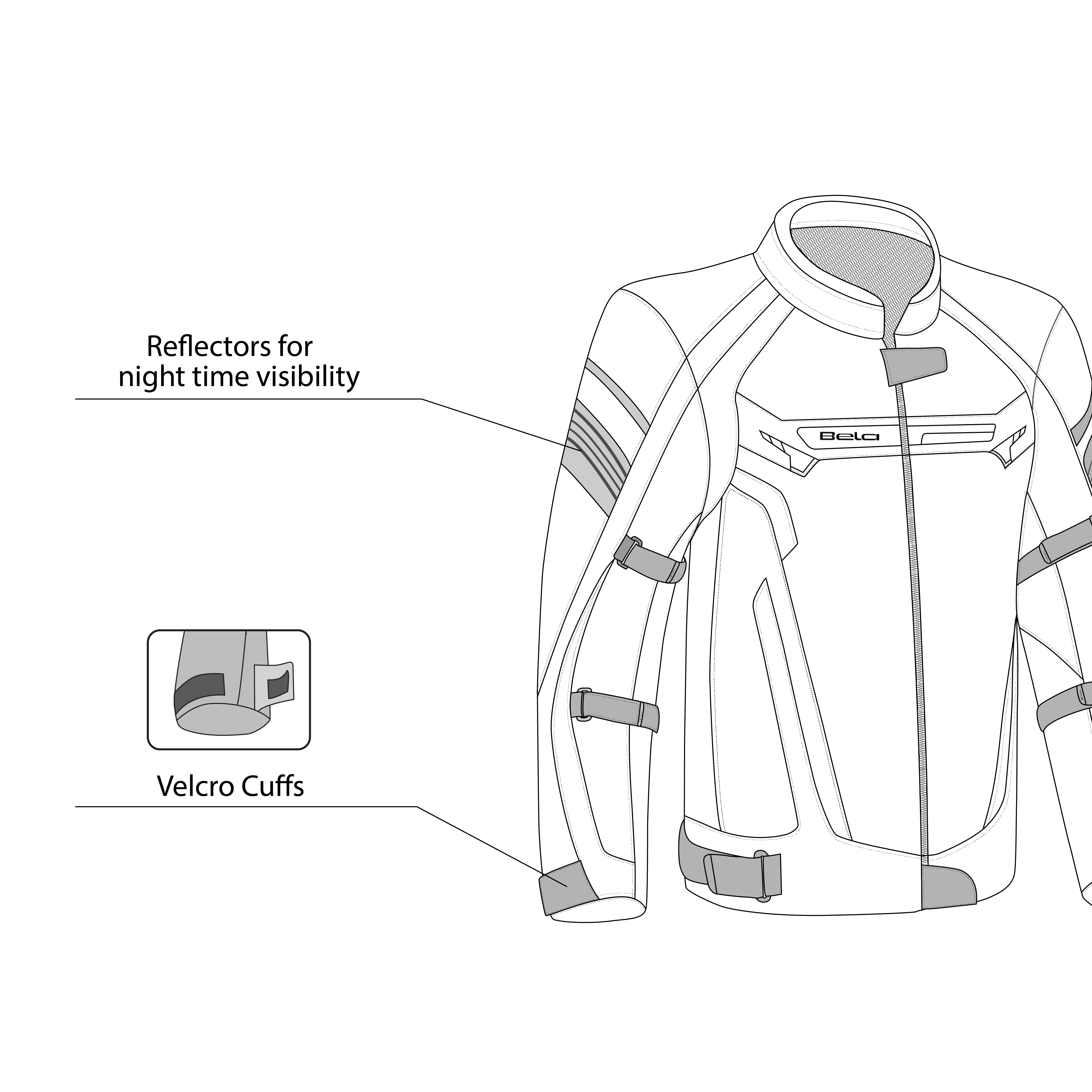 BELA HIGHLAND Motorcycle Men's Jacket Black White Red – 11 – Maximomoto PT