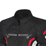 BELA HIGHLAND Moto Senhora Casacos Preto Gelo Vermelho - Imagem frontal superior da Casacos