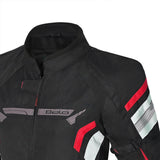 BELA HIGHLAND Moto Senhora Casacos Preto Gelo Vermelho - Imagem frontal superior da Casacos