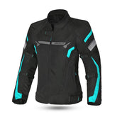 BELA HIGHLAND Women's Motorcycle Jacket Turquoise Black – Maximomoto PT