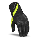 BELA HIGHWAY WINTER WP Moto Couro Luvas Preto Fluorescente Amarelo - Imagem frontal das luvas