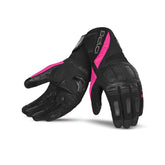 BELA HIGHWAY WINTER WP Senhora Moto Couro Luvas Preto Rosa - Imagem dupla de luvas