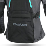 BELA HURRICANE 3 Em 1 Moto Senhora Casaco Turquesa Preto - Imagem central traseira da Casacos