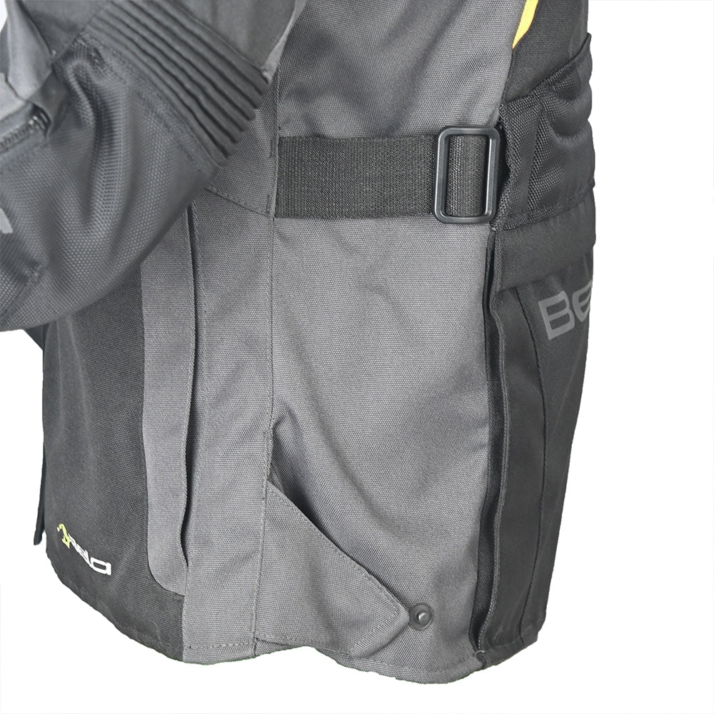 BELA HURRICANE 3 Em 1 Senhora Motocicleta Casaco Preto Cinzento Amarelo - Imagem frontal esquerda da Casacos