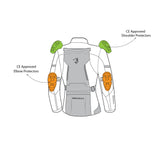 BELA HURRICANE 3 Em 1 Senhora Motocicleta Casaco Preto Cinzento Amarelo - Imagem vetorial 3 de Casacos