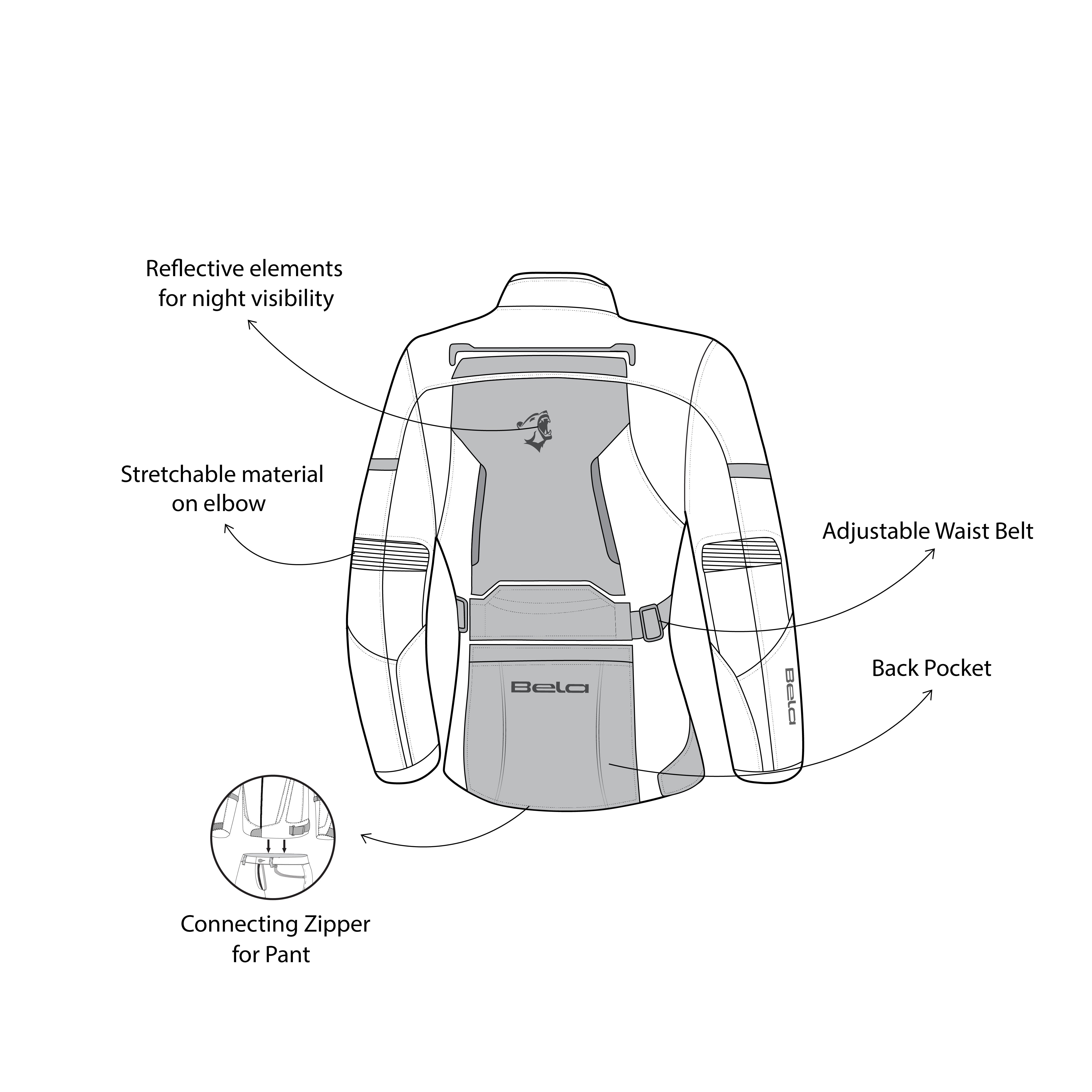 BELA HURRICANE 3 Em 1 Senhora Motocicleta Casaco Preto Cinzento Amarelo - Imagem vetorial 1 de Casacos