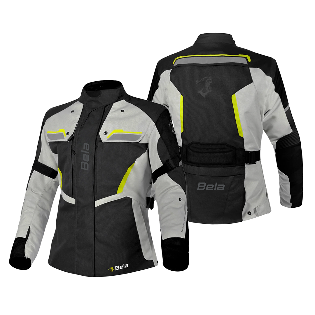 BELA HURRICANE 3 in 1 Women's Motorcycle Jacket Black Gray Yellow – 2 – Maximomoto PT