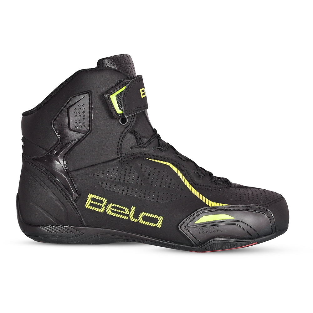 BELA JET EVO Motorcycle Leather Boots for Men, Black, Fluorescent Yellow – 5 – Maximomoto PT