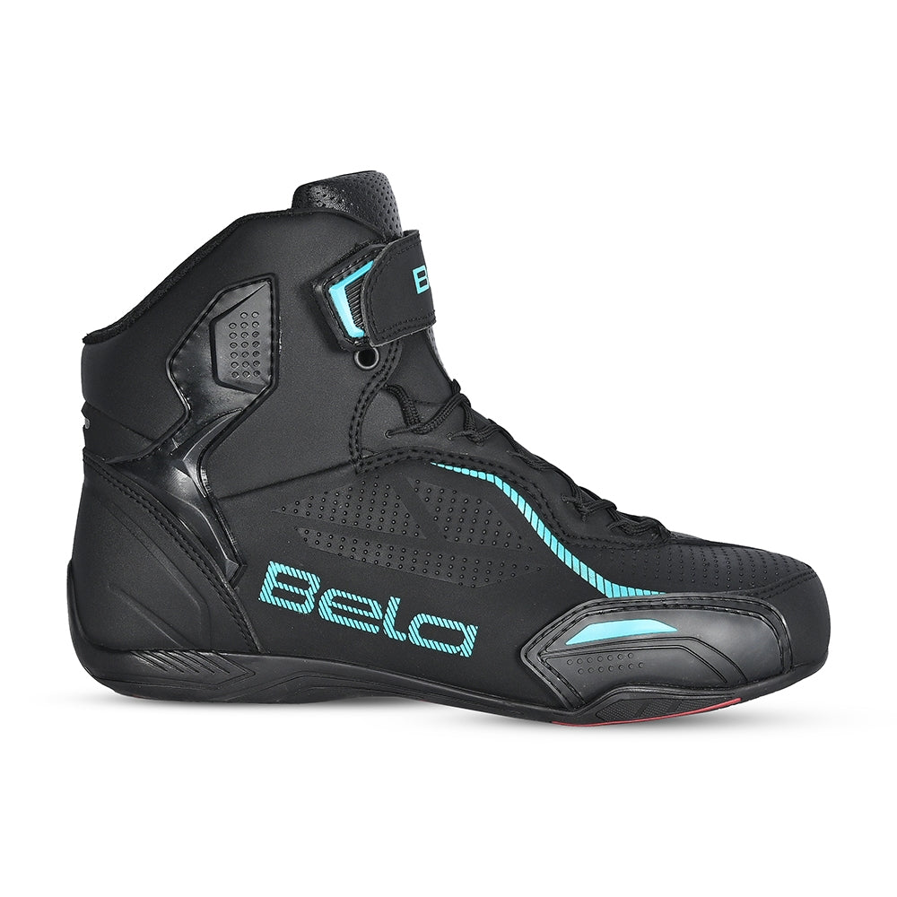 BELA JET EVO Motorcycle Leather Boots for Women, Turquoise Black – 7 – Maximomoto PT