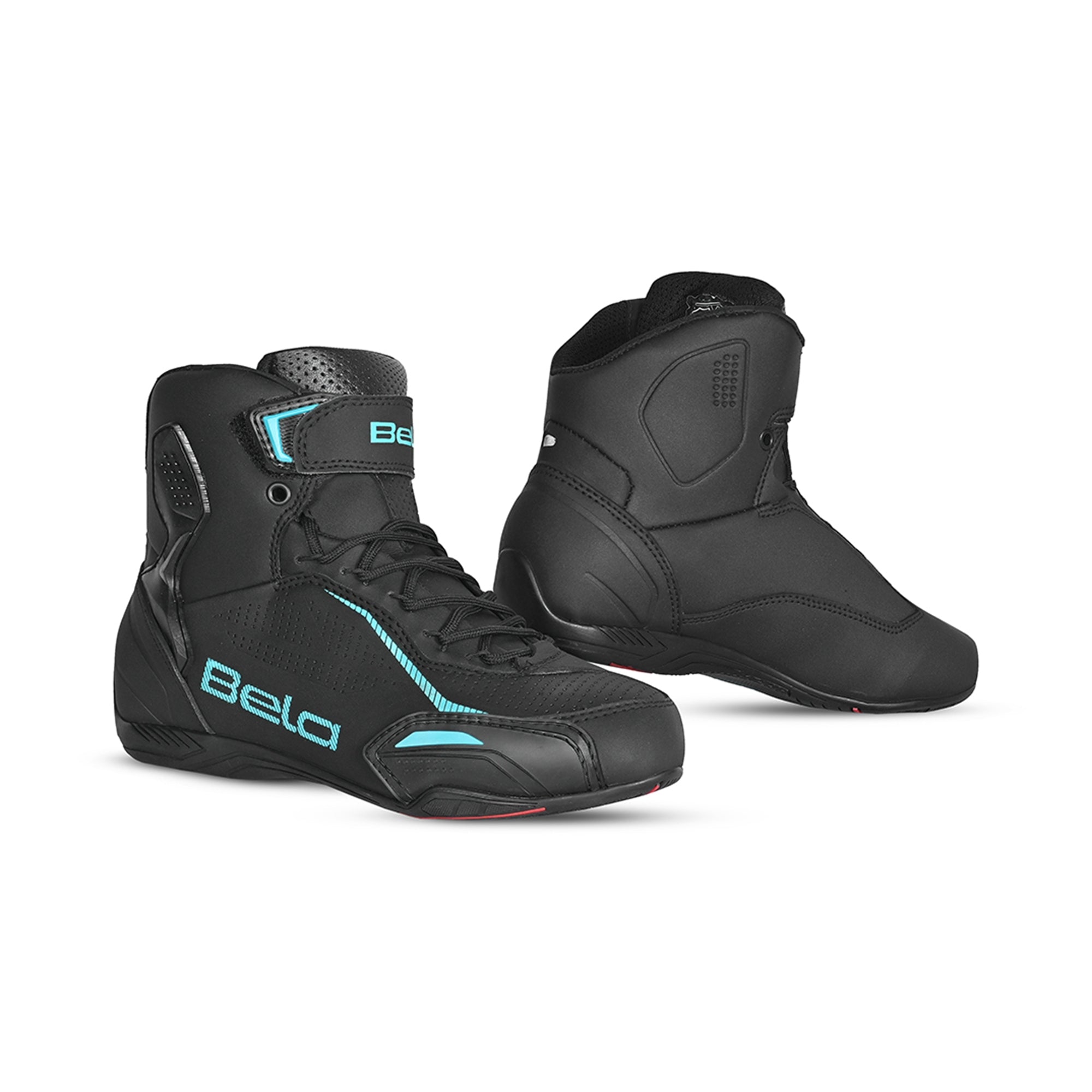 BELA JET EVO Motorcycle Leather Boots for Women, Turquoise Black – 1 – Maximomoto PT