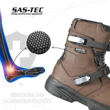 BELA Junior Moto Motocross Couro Botas Castanho