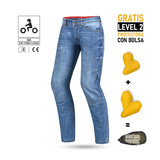 BELA KEVIN MXD-403 Vaqueiro Denim Jeans Moto Calças Azul