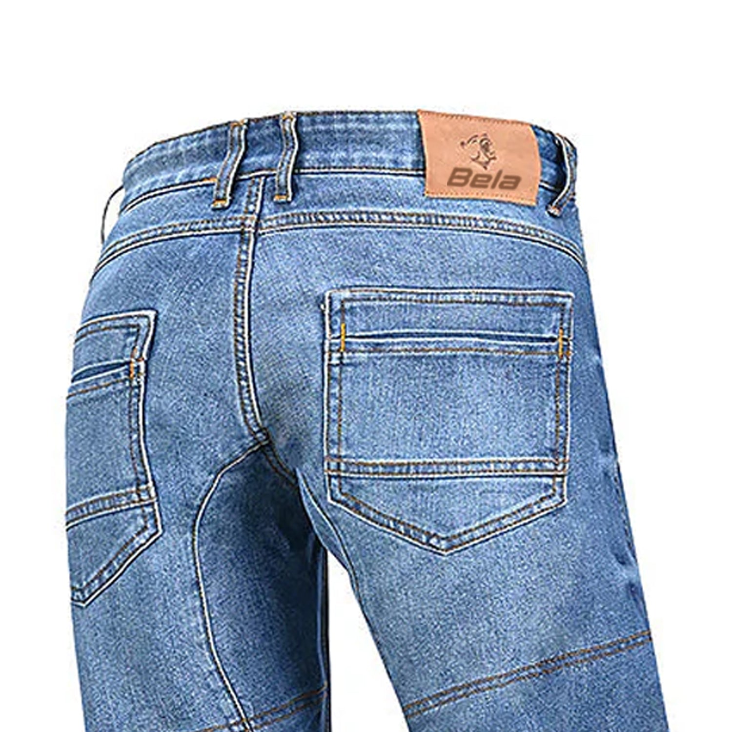 BELA KEVIN MXD-403 Vaqueiro Denim Jeans Moto Calças Azul – 5 – Maximomoto PT