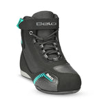 BELA KIVA Moto Couro Botas Senhora Turquesa Preto