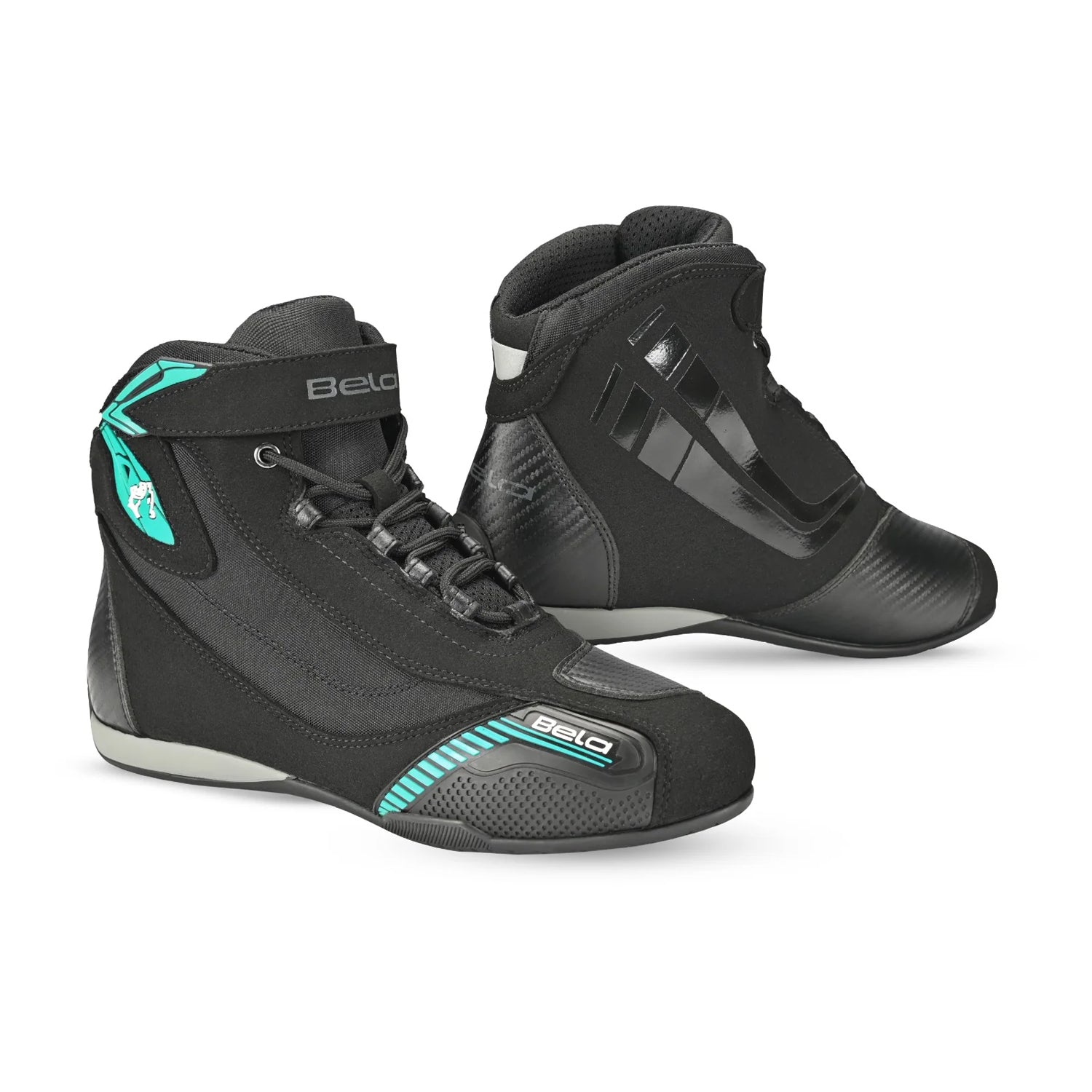 BELA KIVA Moto Couro Botas Senhora Turquesa Preto – 1 – Maximomoto PT