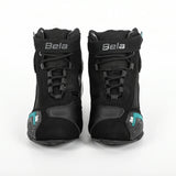 BELA KIVA Motorcycle Leather Boots for Women, Turquoise Black