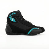 BELA KIVA Motorcycle Leather Boots for Women, Turquoise Black
