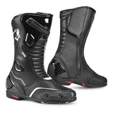 BELA LISTRADAS Moto Couro Botas Preto Branco - Imagem dupla de botas