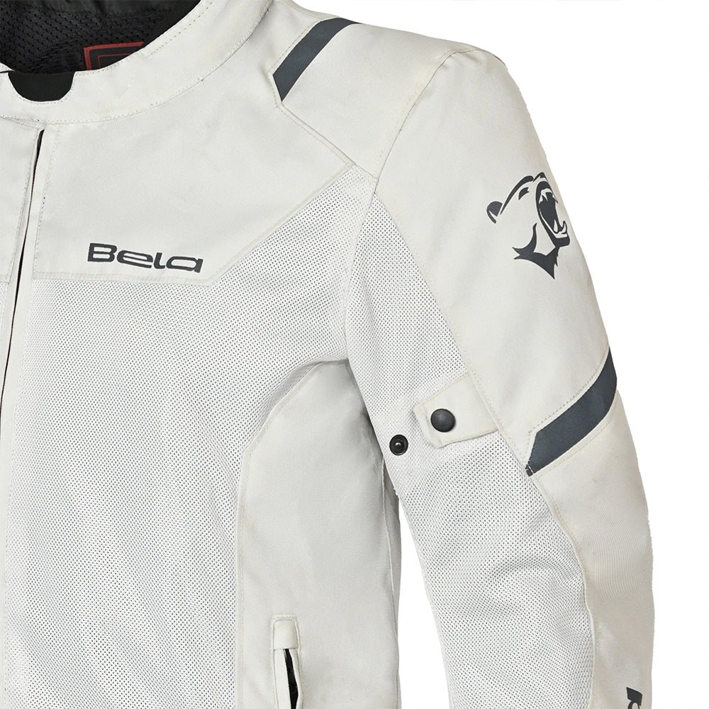 BELA MESH PRO Moto Homem Casaco Branco- Imagem frontal esquerda da Casacos